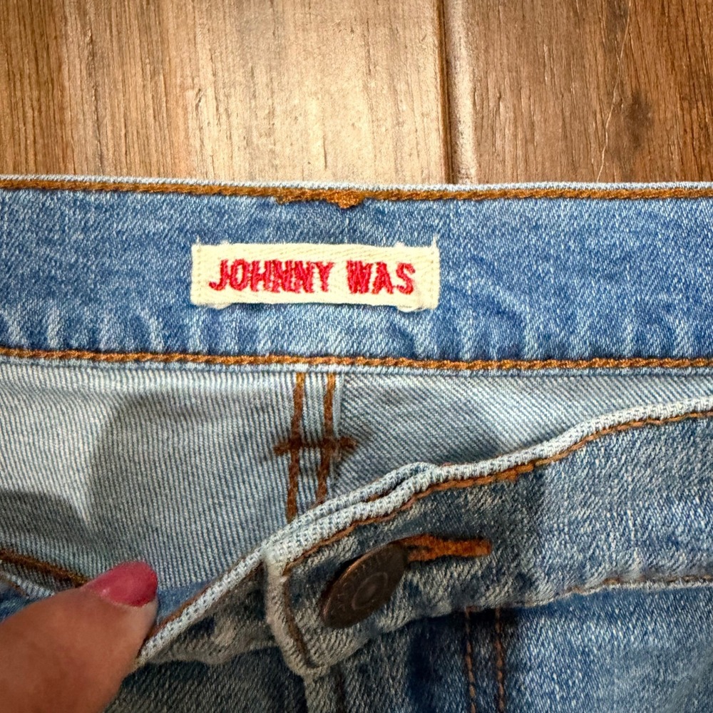 Johnny Was The Boyfriend Jean Malika Embroidered Denim Womens 33 Blue - Picture 6 of 9